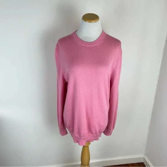 Zara Crewneck Pink 100% Cotton Sweater Size M - Picture 1 of 4
